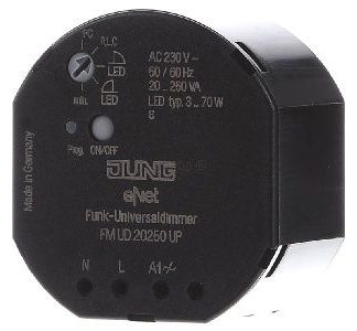 Радиодиммерный привод eNet 1-сторонний, миниатюрный, UP - Встраиваемый диммер FM UD 20250 UP