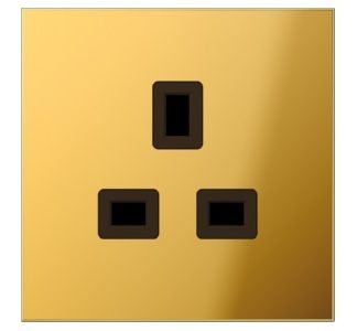 Розетка 13 А 250 В, позолоченная - Вилка GO 3521