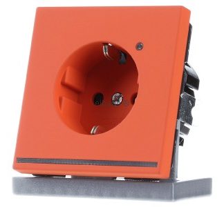 Оранжевая розетка SCHUKO (32080) - защитный контакт розетки LC 1520-O LNW224