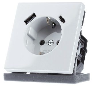 Розетка SCHUKO с USB-разъемом, сетевой адаптер LS1520-15CALG