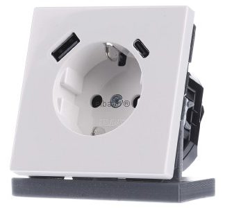 Розетка SCHUKO с USB-разъемом, сетевой адаптер LS1520-15CAWW