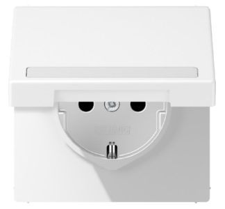 Розетка SCHUKO с надписью и складной дверцей. - Вилка LS1520BFNAKLWWM