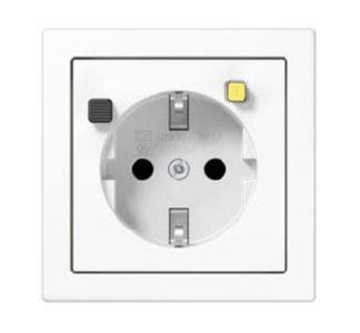 Розетка Schuko FI 30 мА - Розетка с защитным контактом LS5520.30WW