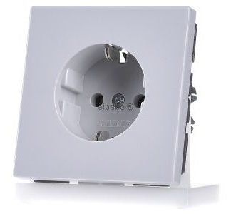 Светло-серая розетка Schuko - LS 1520, электрическая розетка LG.