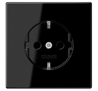 Розетка SCHUKO 16A 250V, черная - Розетка (LS 1521 SW)