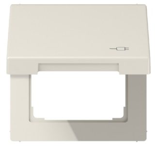 Откидная крышка с защитной пленкой 50x50 мм - Однорамочный корпус кремово-белого цвета LS 990 BFKL SOC