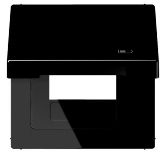 USB-зарядное устройство Icon с откидной крышкой, цельная рамка, черное, LS 990 BFKL USB SW