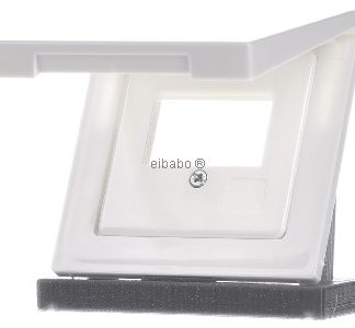 USB-зарядное устройство с откидной крышкой, иконка - одноцветное, белая рамка, LS 990 BFKL USB WW