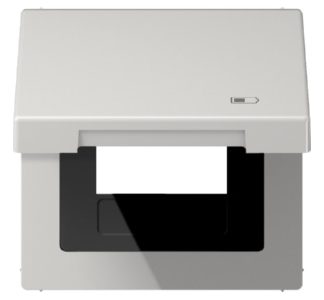 Значок USB-зарядного устройства с откидной крышкой - однорамочный серый LS 990 BFKL USBLG