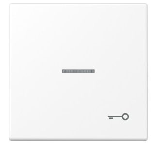 Однокнопочная матовая накладка на переключатель/кнопку белого цвета - LS 990 KO5 T WWM