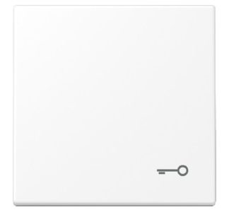 Однокнопочная матовая накладка на переключатель/кнопку белого цвета - LS 990 T WWM