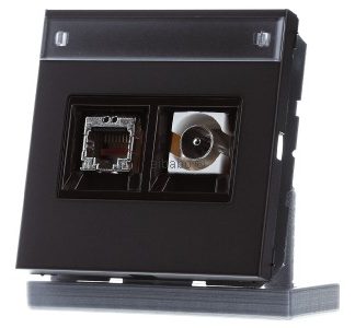 Двухфазная соединительная коробка для Smart TV, темная - Базовый элемент с центральной крышкой MMD AL 4521 D