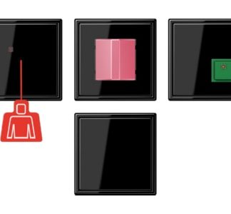 Черный аварийный комплект с рамкой - переключающие устройства для людей с ограниченными возможностями NRS...