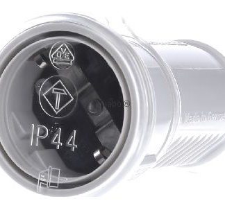 Разъем Schuko 16A, 2p+E, 230V, IP44gr - Разъем Schuko, серый пластик, артикул 10751