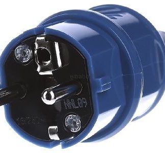 Вилка Schuko 16A, 2p+E, 230V, синяя - защитная вилка 10838