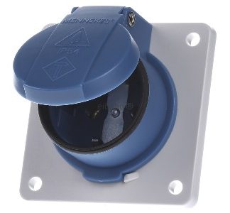 Розетка SCHUKO синяя 16A2p+E230V, IP54 - с установленным оборудованием 11331F
