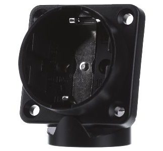 Удлинительная розетка Schuko 16 А, 2 контакта + E, 230 В, черная - Розетка для монтажа оборудования 11532