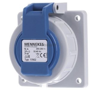 Удлинительная розетка Schuko 16A2p+E 230V IP68 BL - Розетка с установленным оборудованием 17002