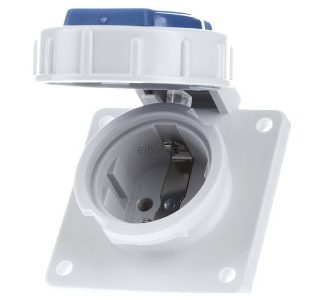 Удлинительная розетка Schuko 16A2p+E 230V IP68 BL - Розетка для монтажа оборудования с разъемом 17006