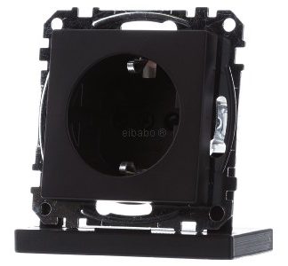 Защита контактов розетки SCHUKO, матово-черная. Система M - Защита контактов вилки, черная...