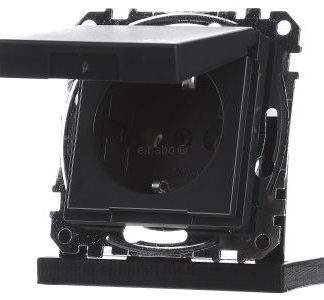 Откидная крышка для розетки Schuko антрацитового цвета - Электрическая розетка MEG2311-0414