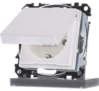 Розетка Schuko с белой откидной крышкой - Электрическая розетка MEG2311-0419