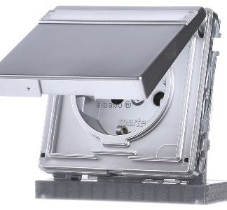 Алюминиевая откидная коробка с розеткой Schuko - электрическая розетка MEG2312-7260