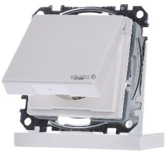 Розетка Schuko, белый цвет, откидная крышка, степень защиты IP44 - Розетка (MEG2314-0319)