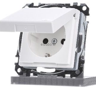 Розетка Schuko Polar White с откидной крышкой, степень защиты IP44 - Электрическая розетка MEG2314-0419
