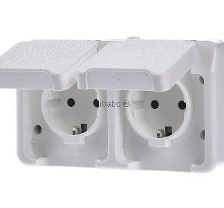 Розетка Schuko с двумя разъемами, белый цвет - Розетка (MEG2320-8019)