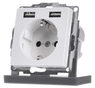 Розетка SCHUKO с USB-зарядным устройством - Электрическая розетка MEG2366-0319