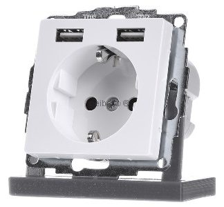 Розетка SCHUKO с USB-зарядным устройством aws - Электрическая розетка MEG2366-0325