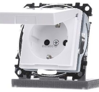 Розетка Schuko AWS/GL с откидной крышкой, степень защиты IP44 - Электрическая розетка MEG2414-0325