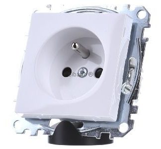 Розетка Alpine белого/глянцевого цвета с защитным штырьком BRS MEG2500-0325