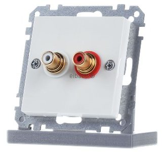 Разъем для подключения аудиоустройств Polar белого/глянцевого цвета - базовый элемент с центральной крышкой M...