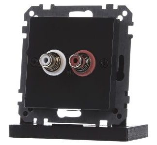 Антрацитовый разъем для аудиоподключения - Базовый элемент с центральной крышкой MEG4350-0414