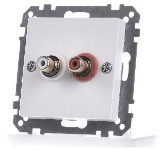 Белый разъем Polar для аудиоподключения - базовый элемент с центральной крышкой M...