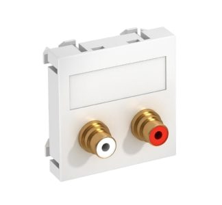 Мультимедийный аудиоразъем RCA 2x - Базовый элемент с центральной крышкой MTG-2R L RW1