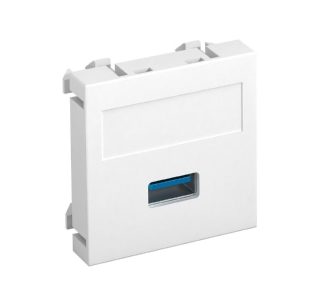 Мультимедийный привод USB 3.0A 45x45 мм RWS — базовый элемент с центральной крышкой MTG-U3A S RW1