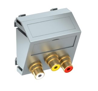 Мультимедийный держатель 45x45 мм из окрашенного алюминия - базовый элемент с центральной крышкой MTS-12R ...