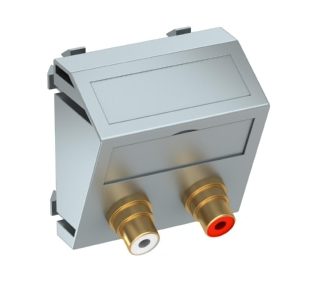 Мультимедийный держатель 45x45 мм из окрашенного алюминия - Базовый элемент с центральной крышкой MTS-2R L...