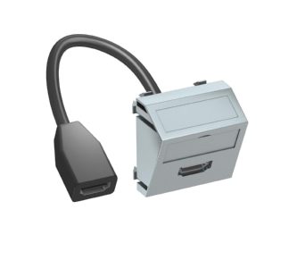 Мультимедийный кронштейн HDMI 45x45 мм из окрашенного алюминия — базовый элемент с центральной крышкой...