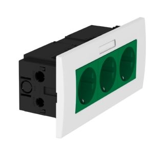 Розетка 3x 84x185x59 мм gn - Электрическая розетка SDE-RW D0GN3B