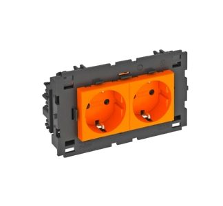 Розетка 0 градусов, 2x 250 В, 10/16 А, Schuko - электрическая розетка STD-D0C8 ROR2
