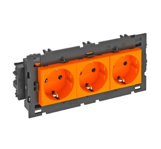 Розетка 0 градусов, 3x 250 В, 10/16 А, Schuko - электрическая розетка STD-D0C8 ROR3