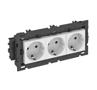 Розетка 0 градусов, 3x 250 В, 10/16 А, Schuko - электрическая розетка STD-D0C8 RW3