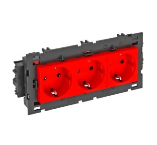 Розетка 0 градусов, 3x 250 В, 10/16 А, Schuko - электрическая розетка STD-D0C8 SRO3