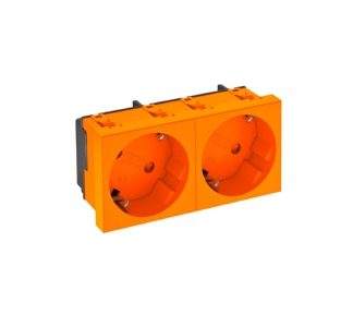 Розетка с углом 33 градуса, двойной защитный контакт - Оранжевый защитный контакт розетки STD-D3S ROR2