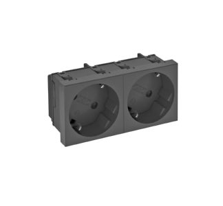 Розетка с углом наклона 33 градуса, двойной защитный контакт - Розетка с защитным контактом, серая, STD-D3S SWGR2