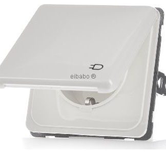 Розетка Schuko с белой откидной крышкой - Электрическая розетка D 80.6511 K W